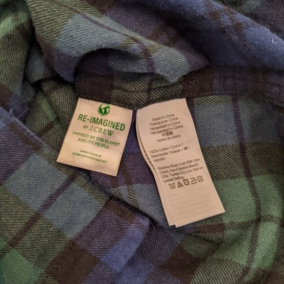 J Crew Flannel Pajamas Black Watch Tartan Navy/Green Men's Size M 100% Cotton - Picture 9 of 16